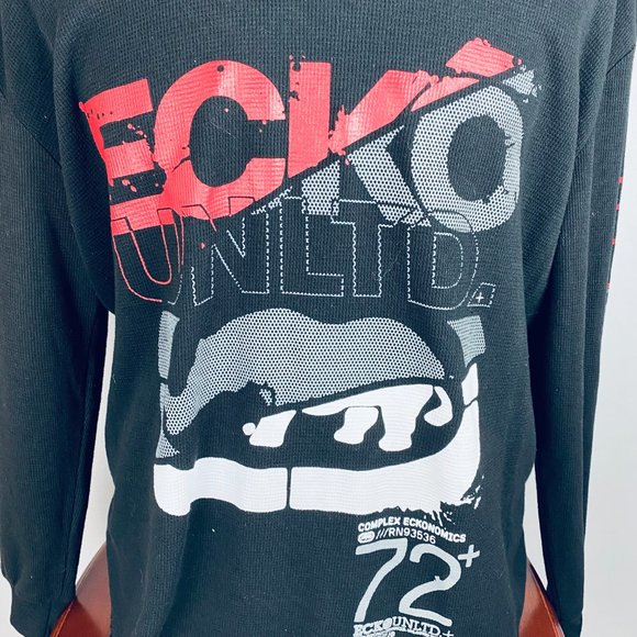 Ecko Unltd Complex Eckonomics Black Thermal Shirt - Picture 3 of 10